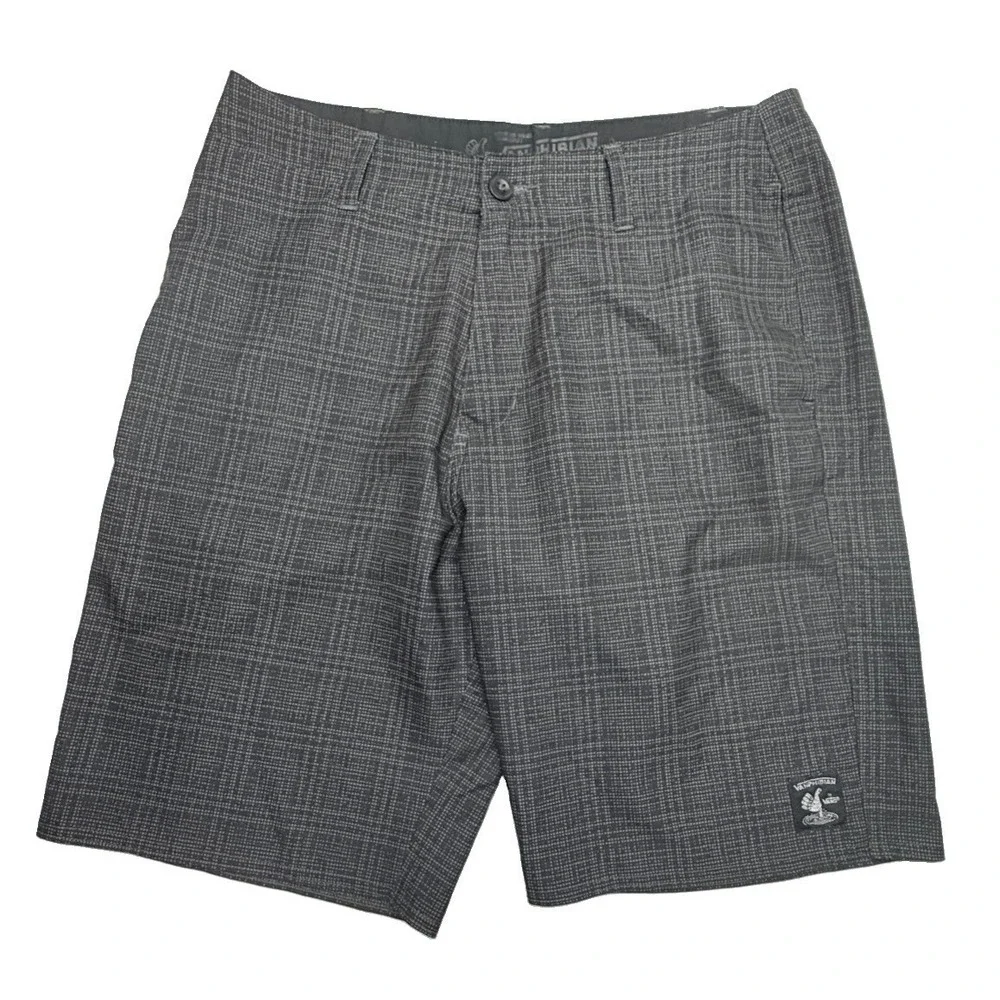 Vans Vanphibian Amphibious Hybrid Board Shorts Gray Plaid Men's 32
